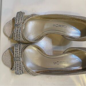 Kenzo Shimmering Silver Peep-Toe Heels